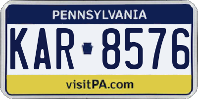PA license plate KAR8576