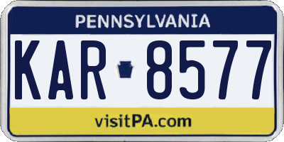 PA license plate KAR8577