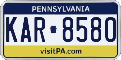 PA license plate KAR8580