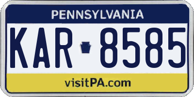 PA license plate KAR8585