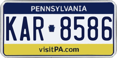 PA license plate KAR8586