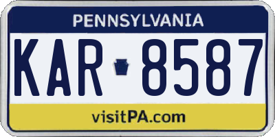 PA license plate KAR8587