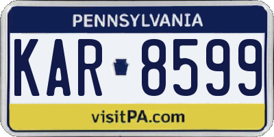 PA license plate KAR8599