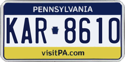 PA license plate KAR8610