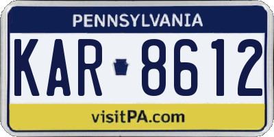 PA license plate KAR8612