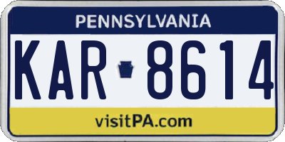 PA license plate KAR8614