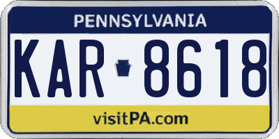 PA license plate KAR8618