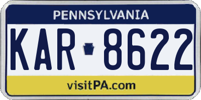 PA license plate KAR8622