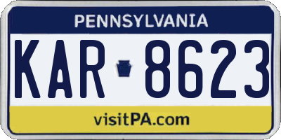 PA license plate KAR8623