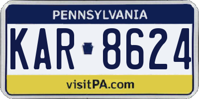 PA license plate KAR8624