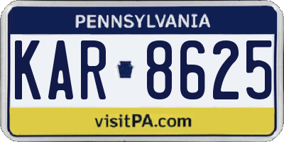 PA license plate KAR8625