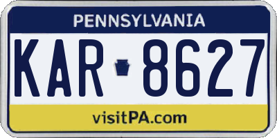 PA license plate KAR8627