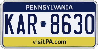PA license plate KAR8630