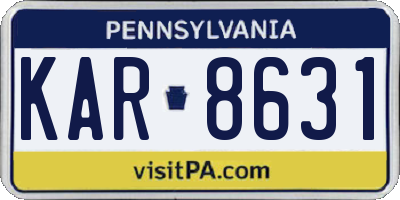PA license plate KAR8631