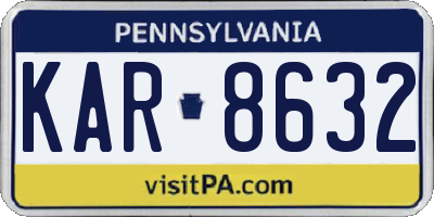 PA license plate KAR8632