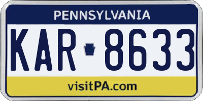 PA license plate KAR8633