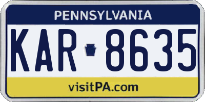 PA license plate KAR8635