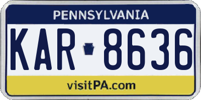 PA license plate KAR8636