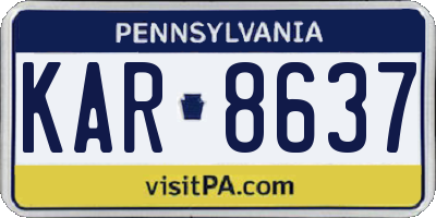 PA license plate KAR8637