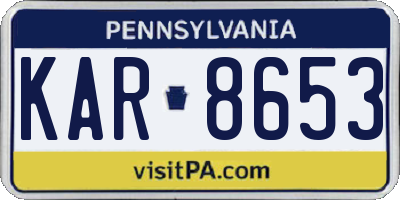 PA license plate KAR8653