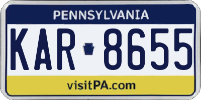 PA license plate KAR8655