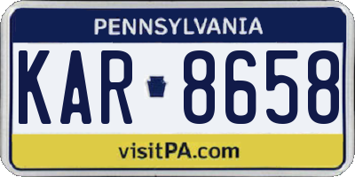 PA license plate KAR8658