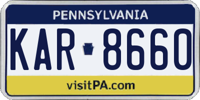PA license plate KAR8660