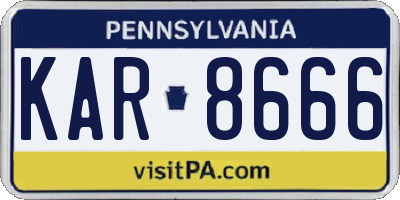 PA license plate KAR8666