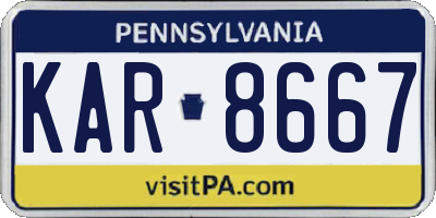 PA license plate KAR8667