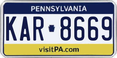 PA license plate KAR8669