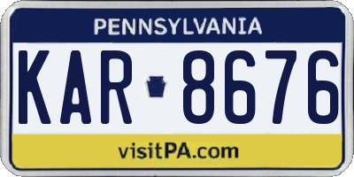 PA license plate KAR8676