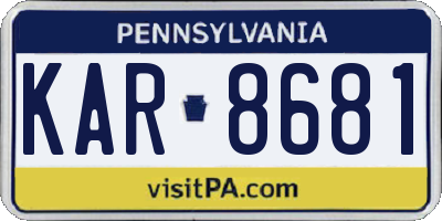 PA license plate KAR8681