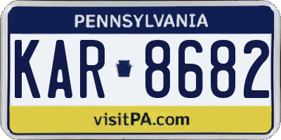 PA license plate KAR8682