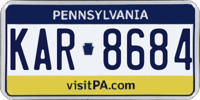 PA license plate KAR8684