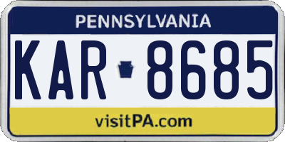 PA license plate KAR8685