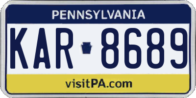 PA license plate KAR8689