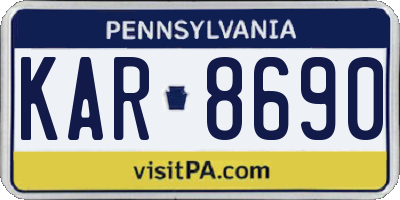 PA license plate KAR8690
