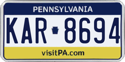 PA license plate KAR8694