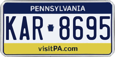 PA license plate KAR8695