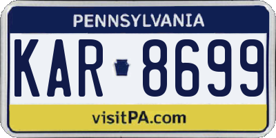 PA license plate KAR8699
