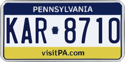 PA license plate KAR8710