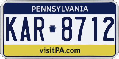 PA license plate KAR8712