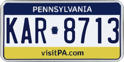 PA license plate KAR8713