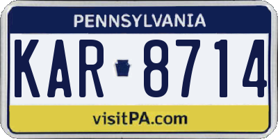 PA license plate KAR8714