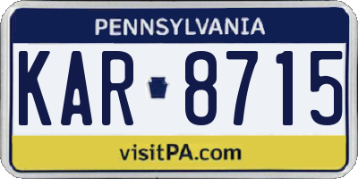 PA license plate KAR8715