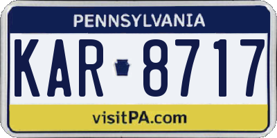 PA license plate KAR8717