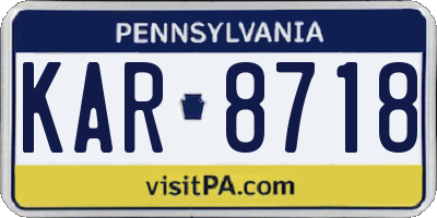 PA license plate KAR8718