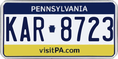 PA license plate KAR8723