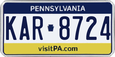PA license plate KAR8724