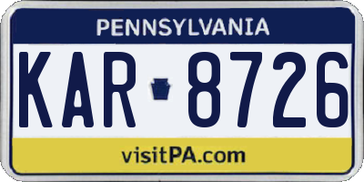 PA license plate KAR8726